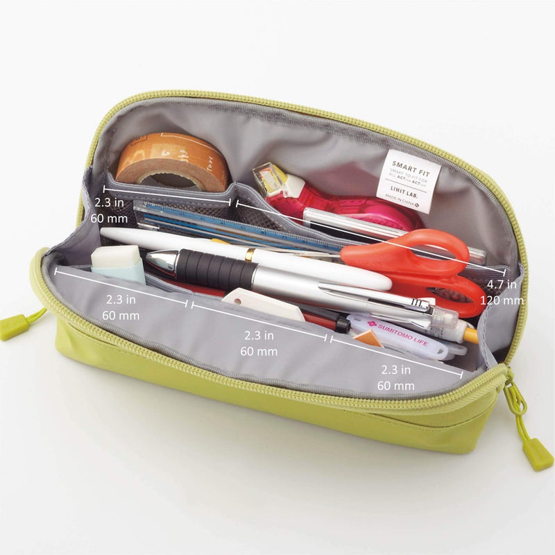 LIHIT LAB Pen Case (Pencil Case), Water & Stain Repellent, 8" x 4'', Navy (A7688-11) - Image 3